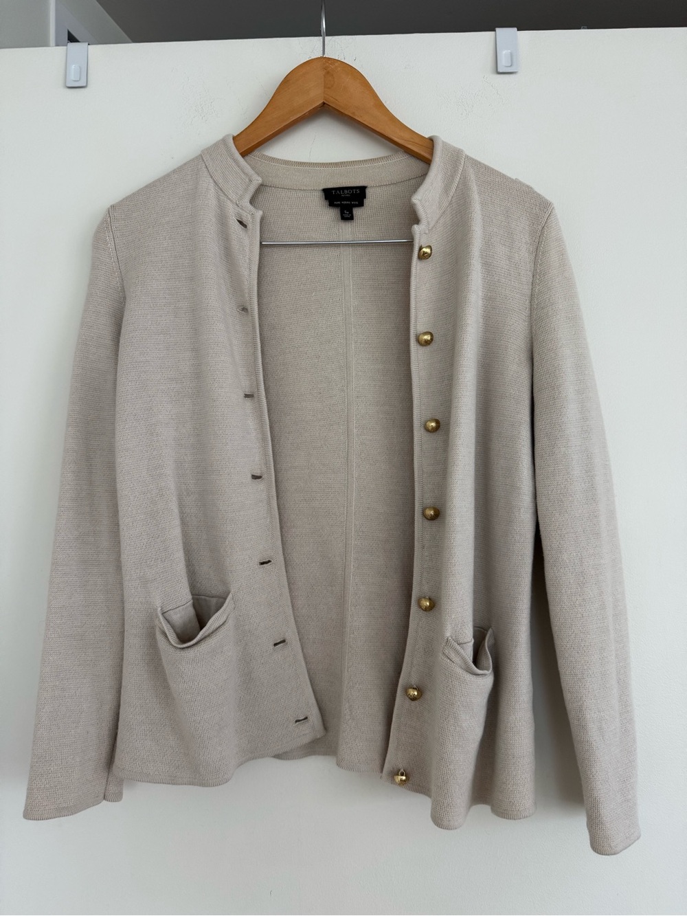 Talbots Merino Wool Military Style Cardigan Jacket